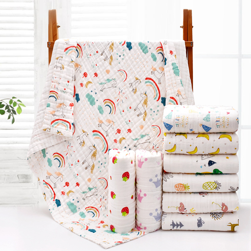 Spa Towel - 4 層ガーゼ幼児手ぬぐいベビーバスタオル新生児バスローブ綿おくるみブランケット少年少女子供のブランケット