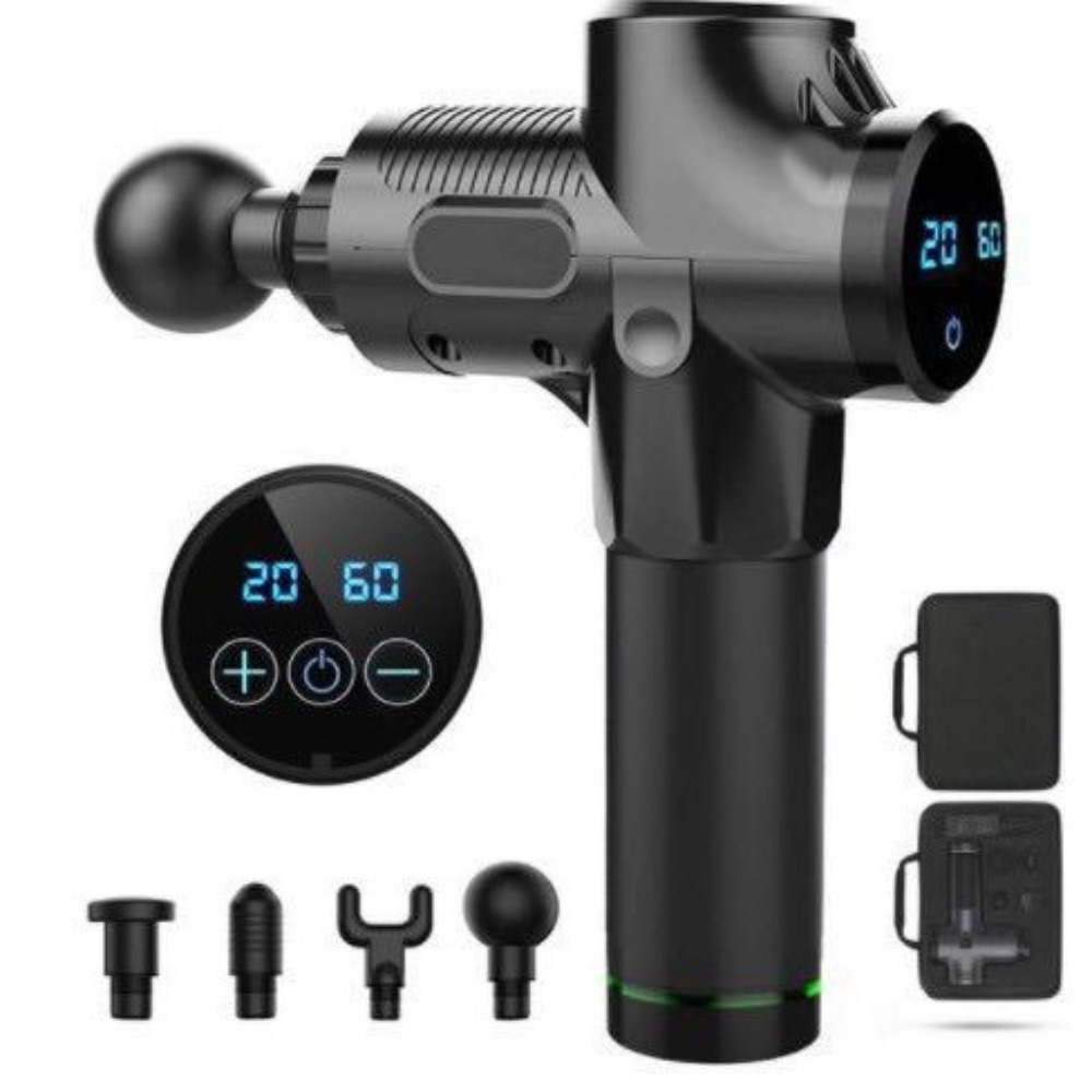 Massage Gun - ポータブルパーカッション筋膜マッサージガン、家庭用スポーツトレーニング用筋肉弛緩器具