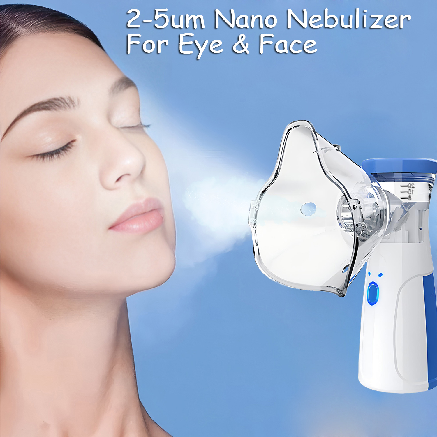 Face Steamer - ミニフェイシャルスチーマー サイレントメッシュネブライザー ハンドヘルドポータブルネブライザー 加湿器 顔の水分補給 スキンケアツール