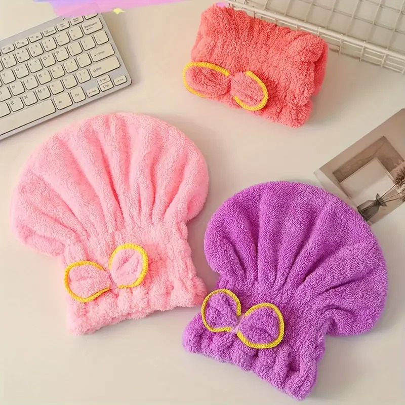速乾性ヘアキャップ女性ボウタイ入浴帽子マイクロファイバータオ - Spa Towel のレビューと価格