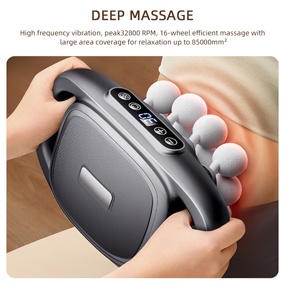 16 ヘッド筋膜ガン高周波振動ボディマッサージガン背中と腰の - Massage Gun のレビューと価格